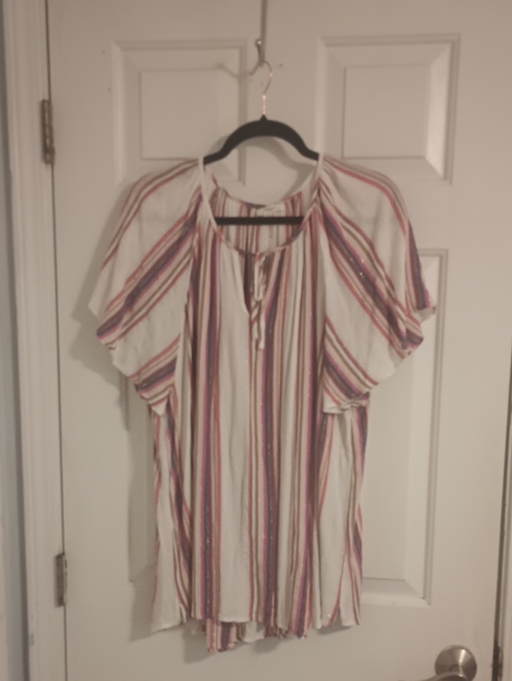 Maurices Flowy Bohemian Striped Blouse